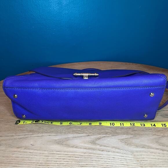 Givenchy Obsedia Medium Flap Pebbled Calfskin Satchel Purse Bag Concord Purple - Picture 13 of 15